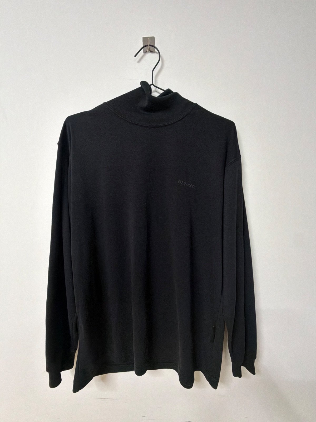 Invicta Long Sleeve T-Shirt Vintage 90s Mock Neck Black Made in Italy