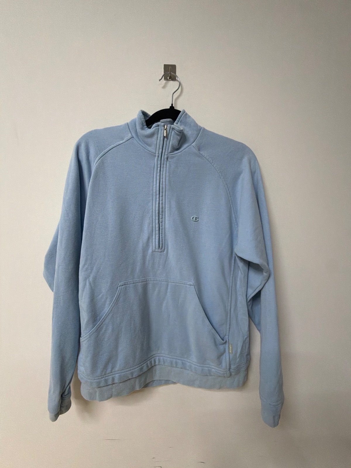 Champion Half Zip Sweatshirt Light Baby Blue Vintage Y2K Size M