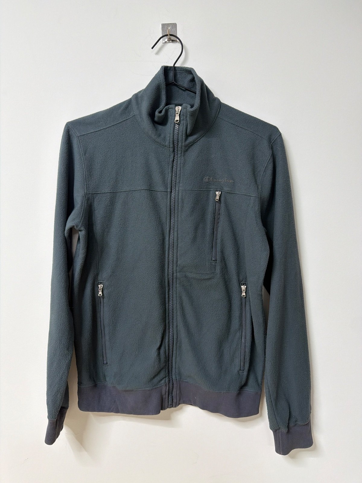 Champion Full Zip Fleece Jacket Dark Grey Men's Size S Gorpcore Outdoor