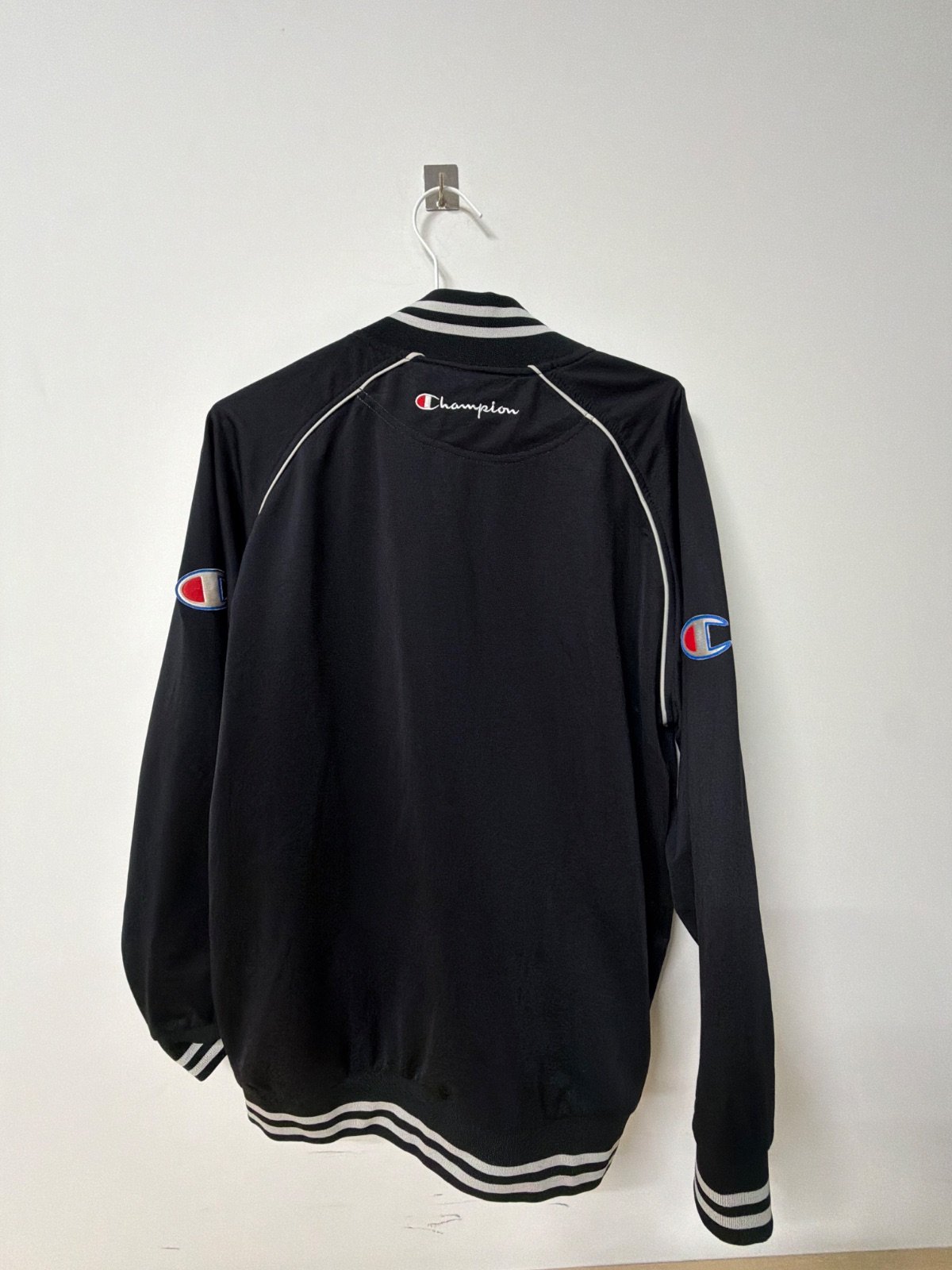 Champion Y2K Italian Basketball Federation Varsity Track Jacket Black Size M — foto 3