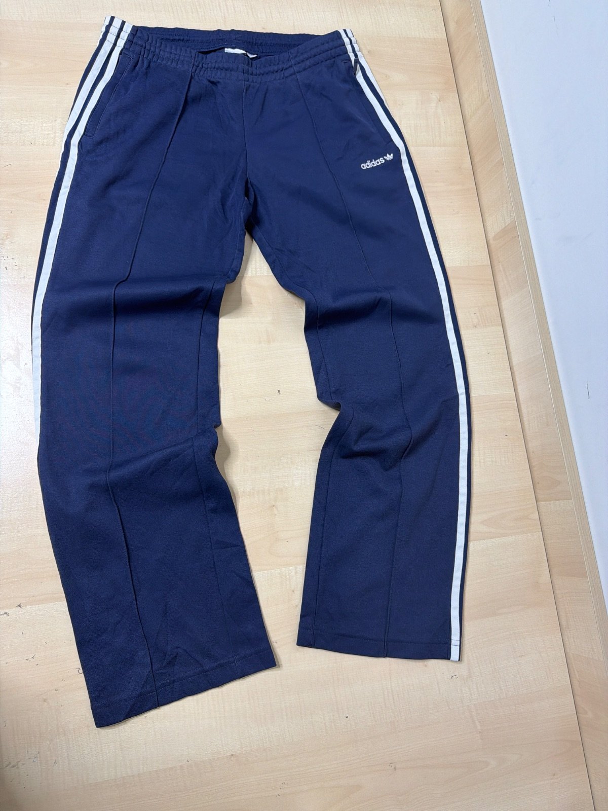 Adidas Originals Track Pants Navy Blue Straight Leg Y2K Retro