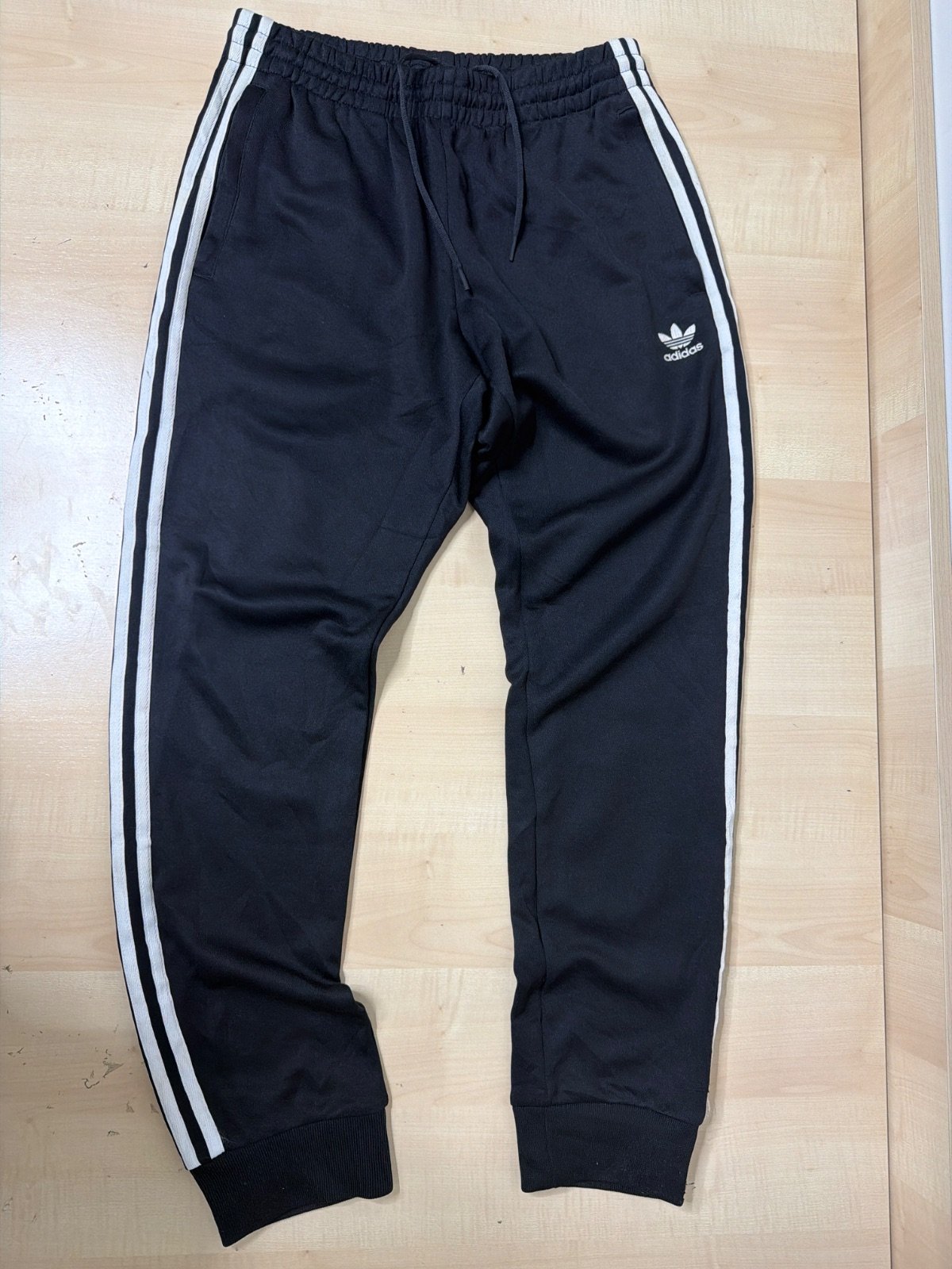 Adidas Originals SST Track Pants Black Joggers White Stripes Size M