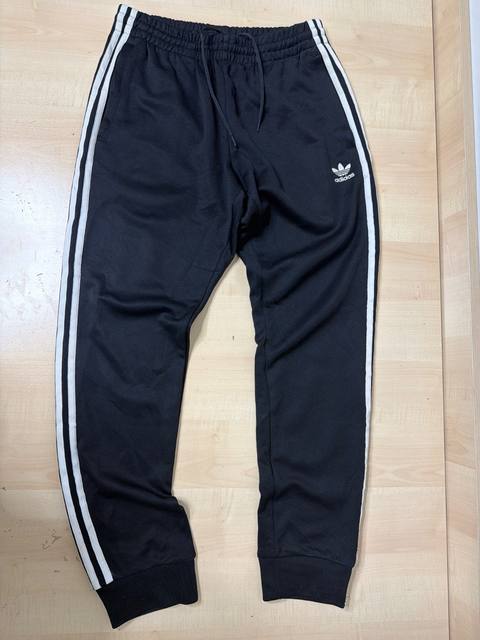 Adidas Originals SST Track Pants Black Joggers White Stripes Size M