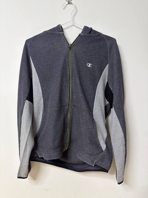 Champion sudadera cremallera capucha gris Vintage Deporte