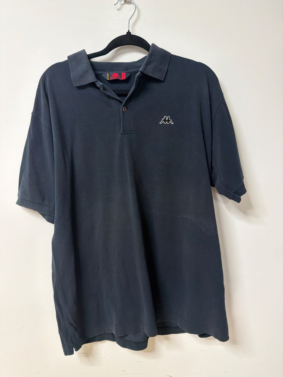 Polo Kappa vintage azul marino Omini bordado streetwear