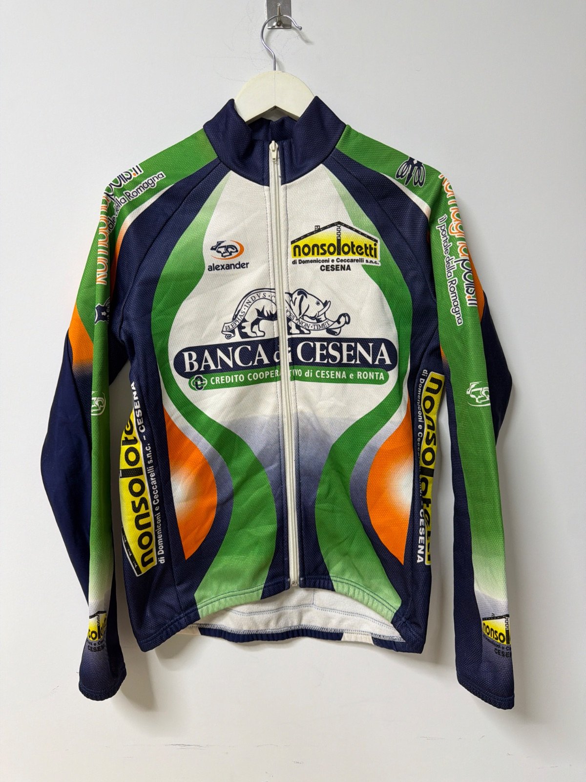 Alexander Cycling Winter Jacket Vintage Banca di Cesena Long Sleeve Thermal Size 50