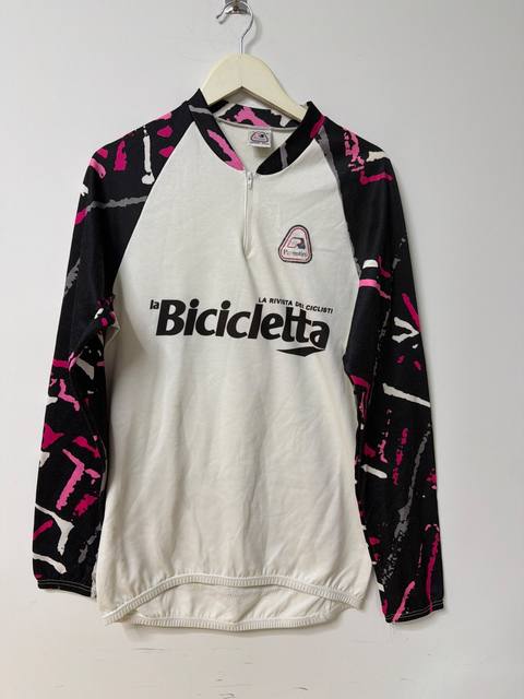 Parentini Cycling Long Sleeve Jersey Vintage 90s La Bicicletta Retro Made in Italy Size 6