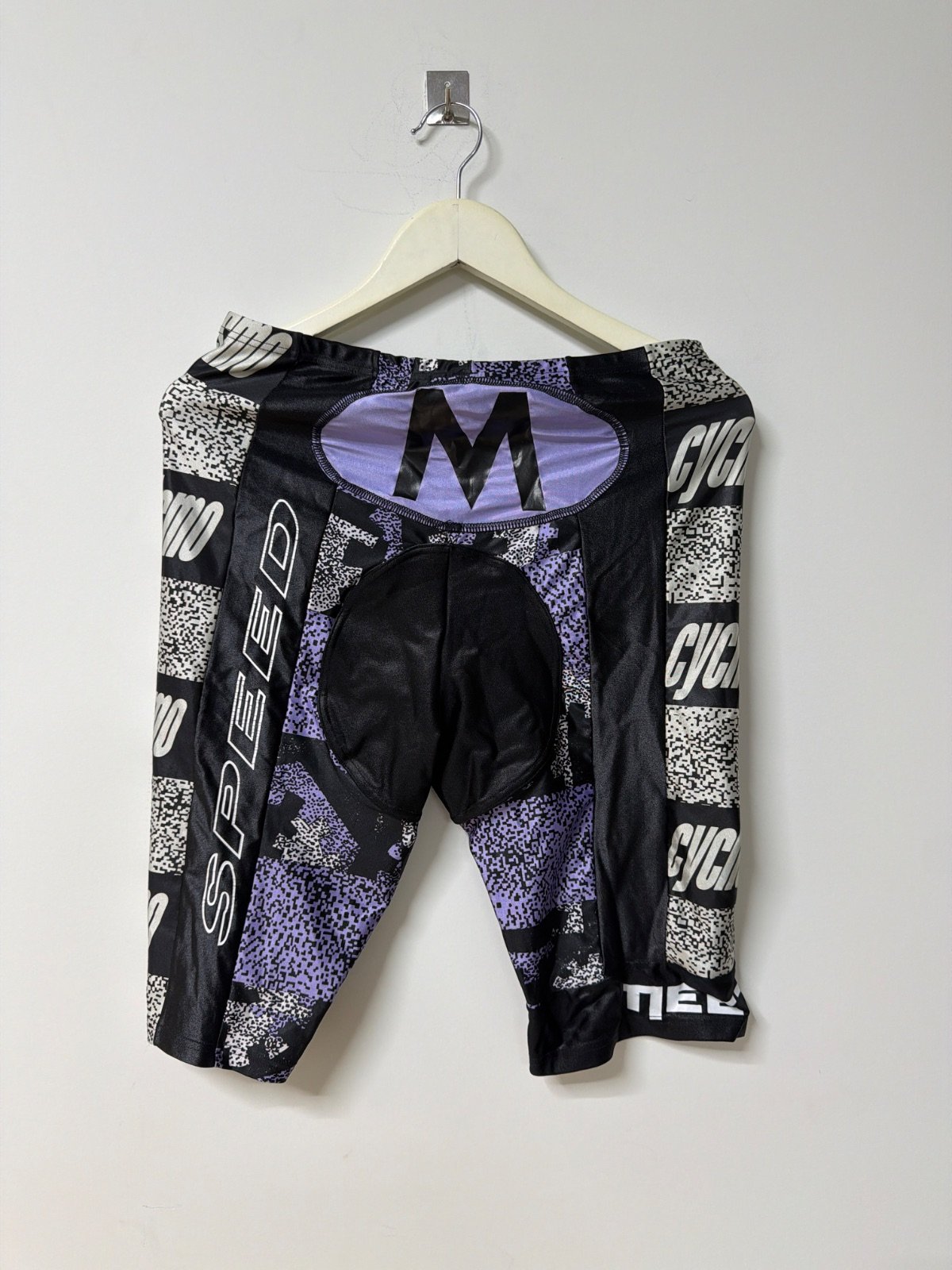 Meeting Bike Vintage Cycling Shorts 90s Retro Purple Patterned Bike Pants — foto 2