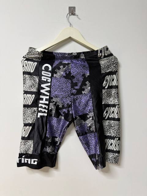 Meeting Bike Vintage Cycling Shorts 90s Retro Purple Patterned Bike Pants