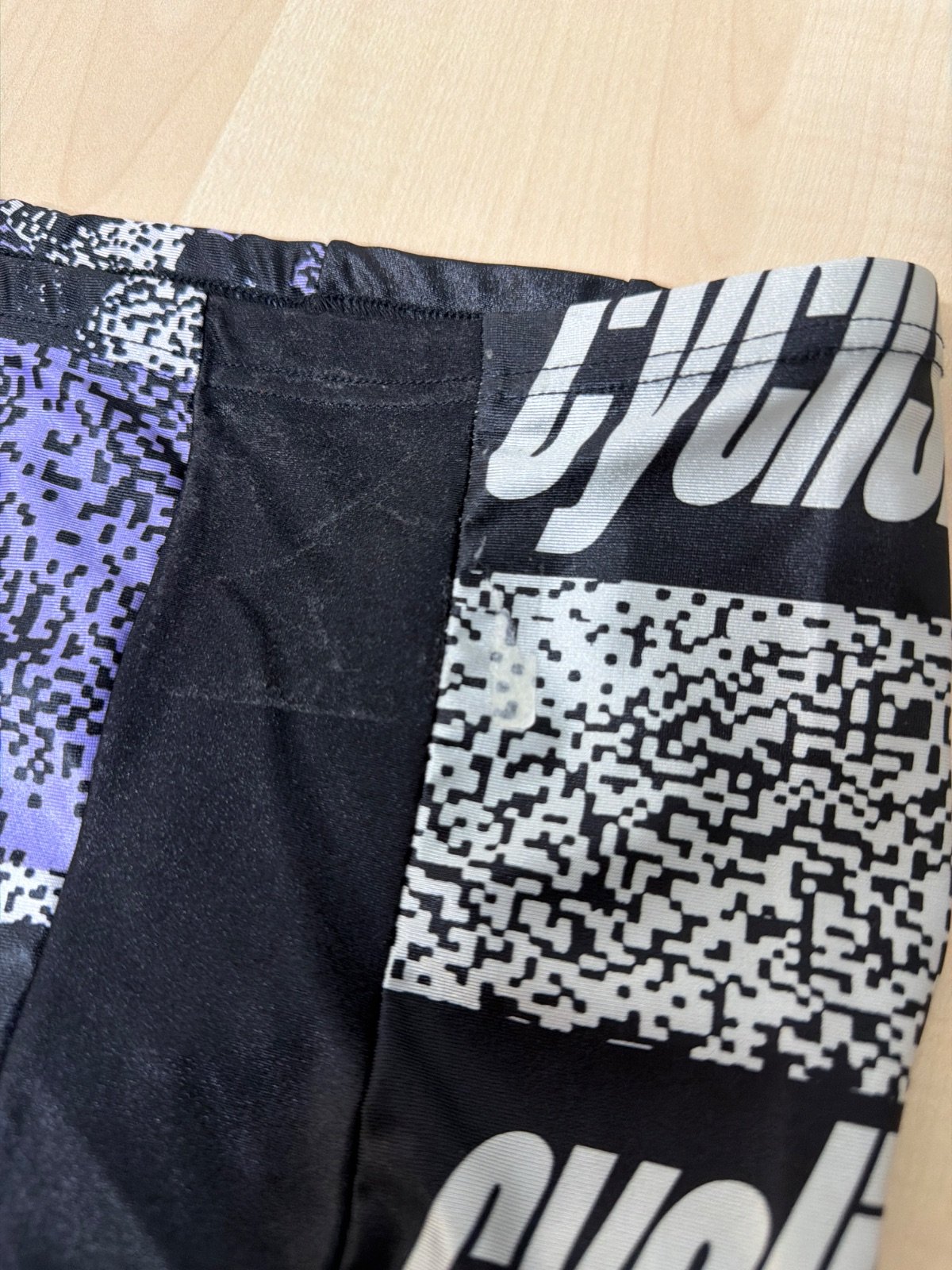 Meeting Bike Vintage Cycling Shorts 90s Retro Purple Patterned Bike Pants — foto 4