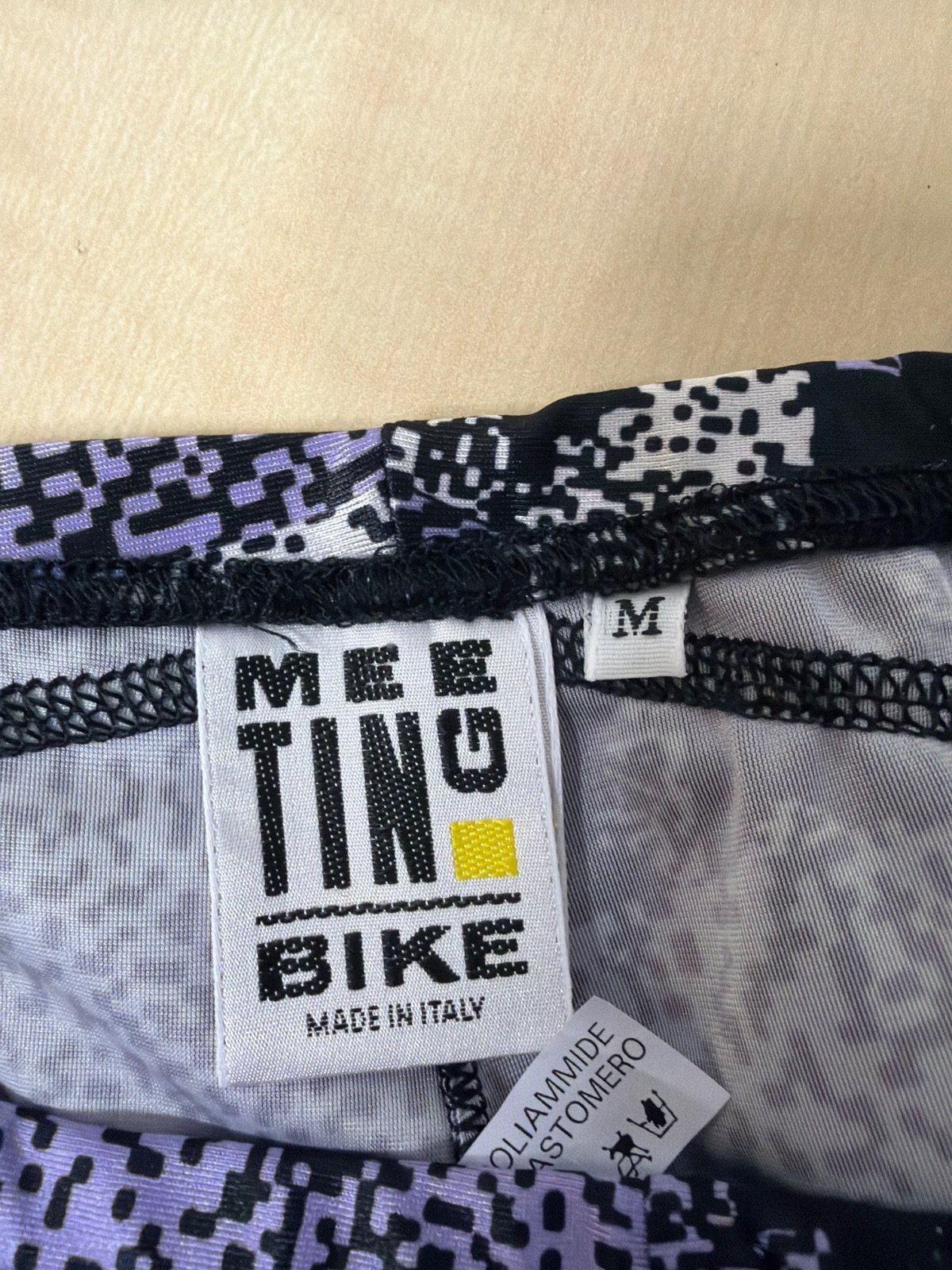 Meeting Bike Vintage Cycling Shorts 90s Retro Purple Patterned Bike Pants — foto 3