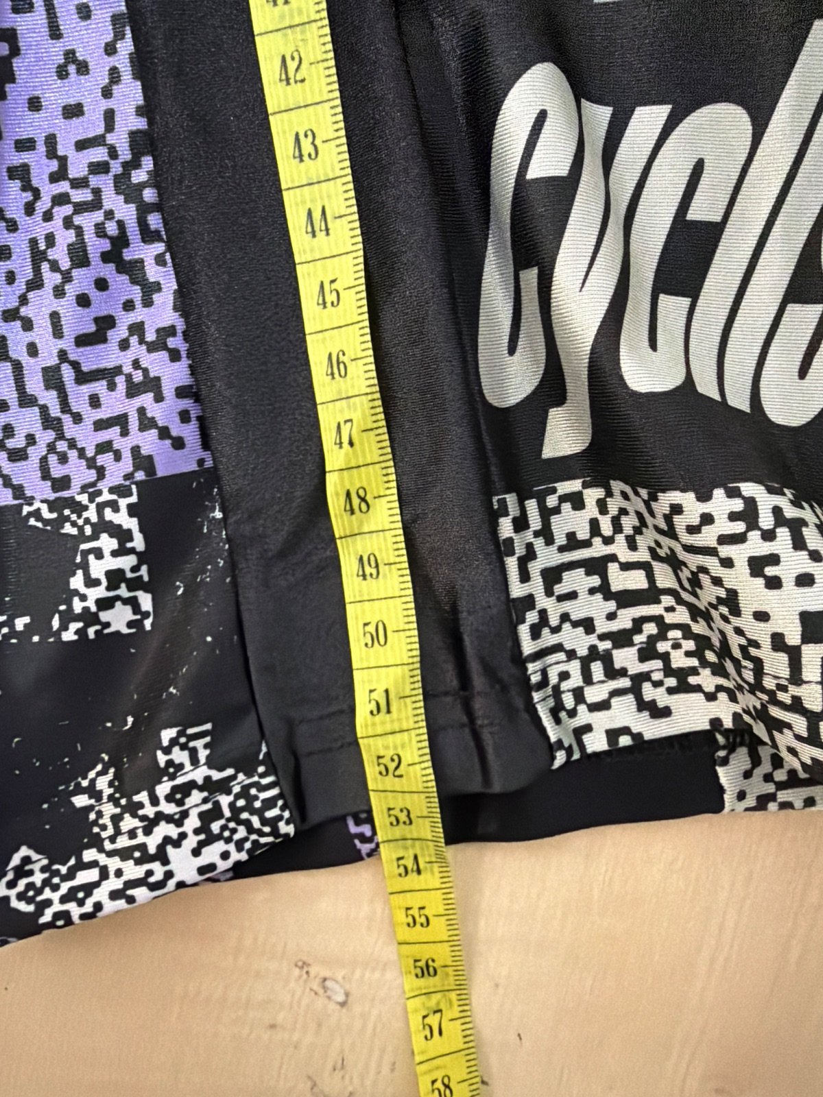 Meeting Bike Vintage Cycling Shorts 90s Retro Purple Patterned Bike Pants — foto 6