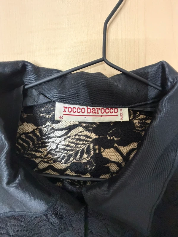 Roccobarocco vestido midi encaje negro Talla S/36 Vintage — foto 3
