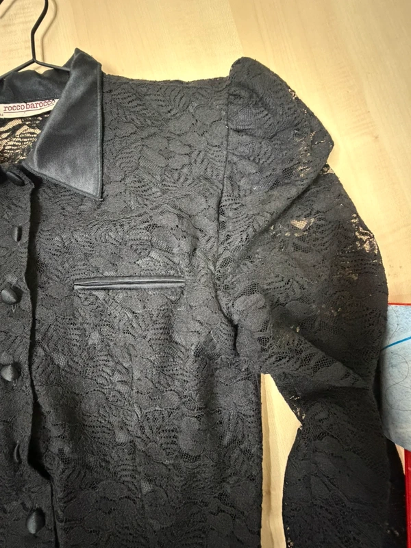 Roccobarocco vestido midi encaje negro Talla S/36 Vintage — foto 5