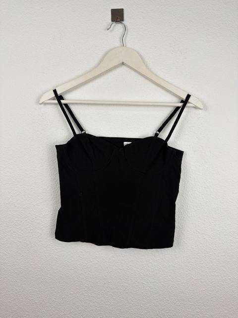 Black Corset Bustier Top Strappy Structured Y2K Size 36