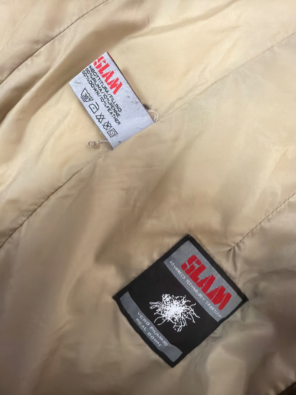 Slam Abrigo Plumas Mujer Talla XS Marrón Capucha Vintage — foto 5