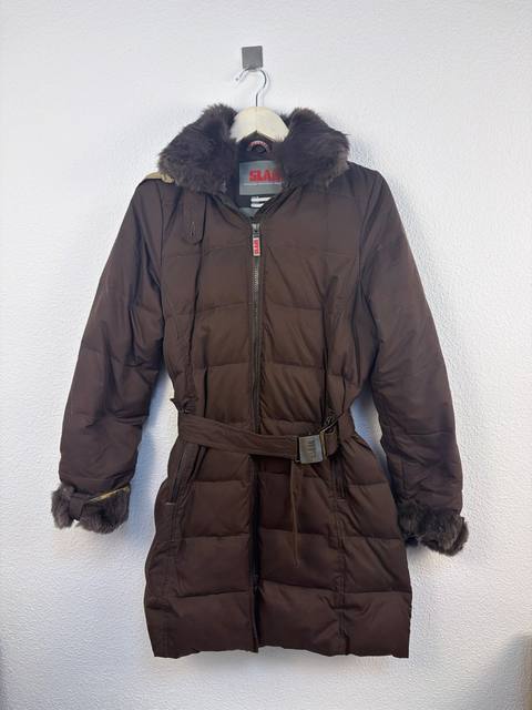 Slam Abrigo Plumas Mujer Talla XS Marrón Capucha Vintage