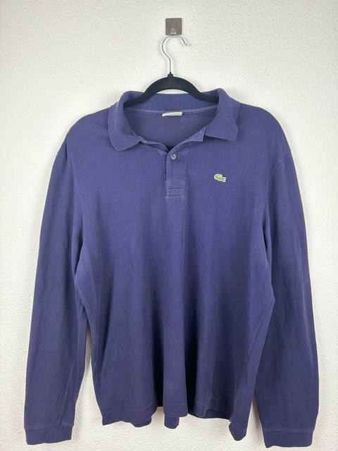 Lacoste polo manga larga vintage azul marino piqué