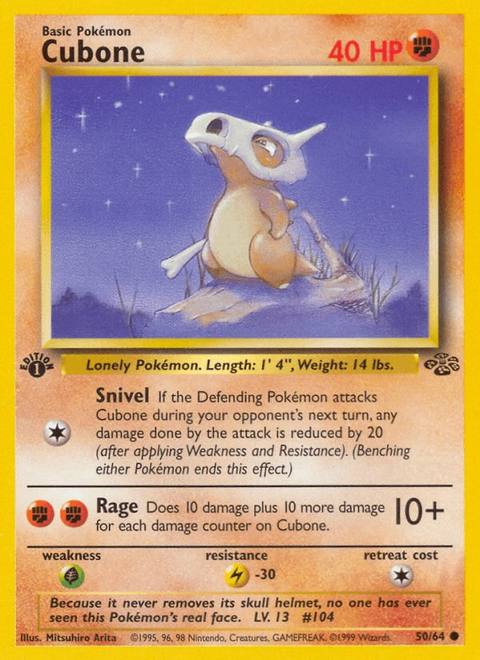 REVISAR · Cubone 50/64 Jungle Inglés Normal
