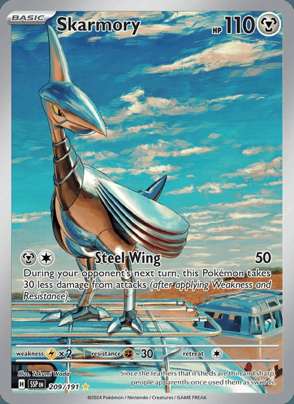 REVISAR · Skarmory 209/191 Surging Sparks Inglés Illustration Rare