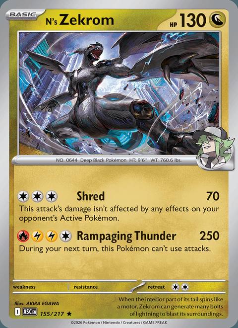 N's Zekrom 155/217 Ascended Heroes Inglés Holo