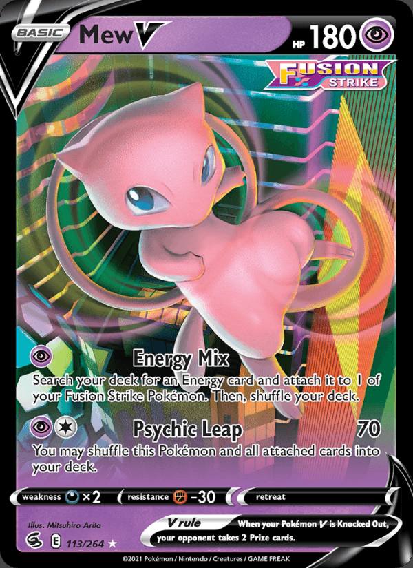 Mew V 113/264 Fusion Strike Inglés Holo Rare V